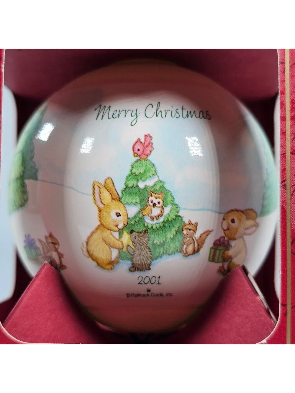 Hallmark Keepsake 2001 Winter Friends Glass Ball Ornament Tammy Haddix QX2242